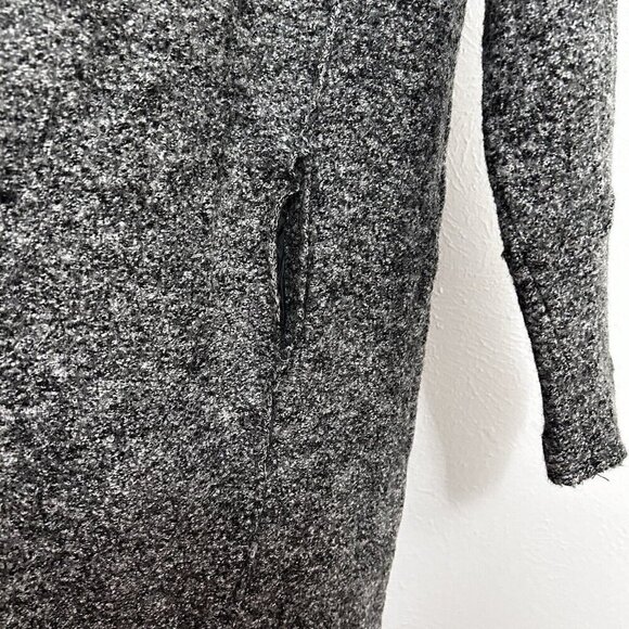 Tahari Long Open Long Cardigan Large Gray Sleeve Relaxed Duster Wool Blend Sz L - Picture 5 of 11